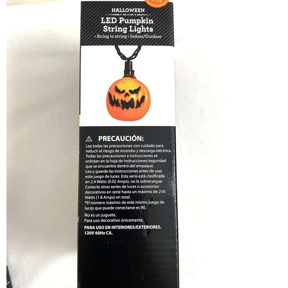 Halloween Led Pumpkin String Lights 2 Packs Indoor Outdoor Home Decore Holidays